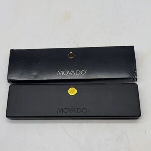 Movado Black and Gold Watch Case Empty Box